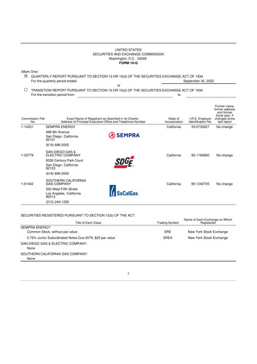 Thumbnail Sempra 10-Q Quarterly Report FY2022 