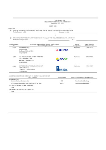 Thumbnail Sempra 10-K Annual Report 2022
