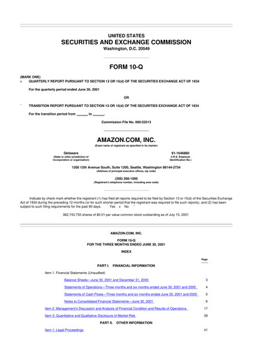 Thumbnail Amazon 10-Q Quarterly Report FY 