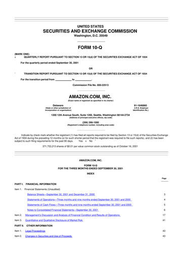 Thumbnail Amazon 10-Q Quarterly Report FY 