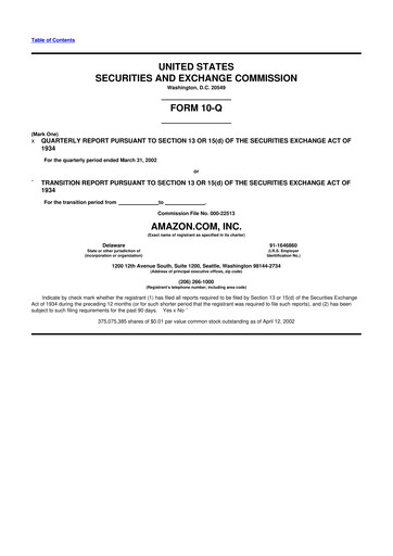 Thumbnail Amazon 10-Q Quarterly Report FY 