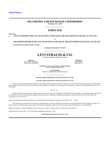 Vorschaubild Levi Strauss & Co. 10-K Jahresbericht 