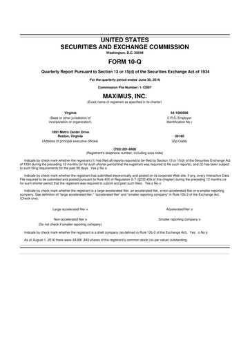 Thumbnail Maximus 10-Q Quarterly Report FY 