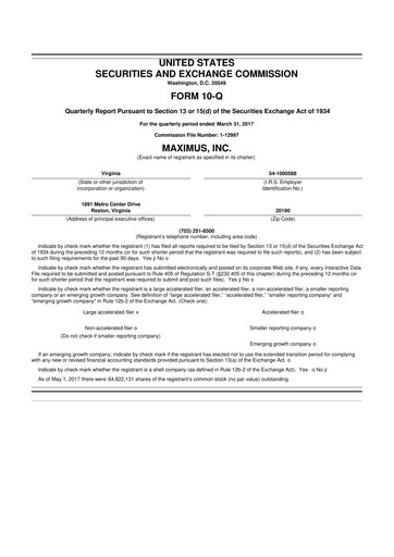 Thumbnail Maximus 10-Q Quarterly Report FY 