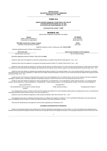 Thumbnail Maximus 10-K Annual Report 2017