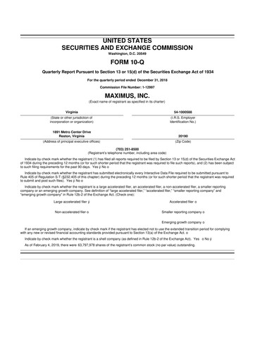 Thumbnail Maximus 10-Q Quarterly Report FY 