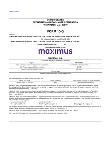 Thumbnail Maximus 10-Q Quarterly Report FY2026 