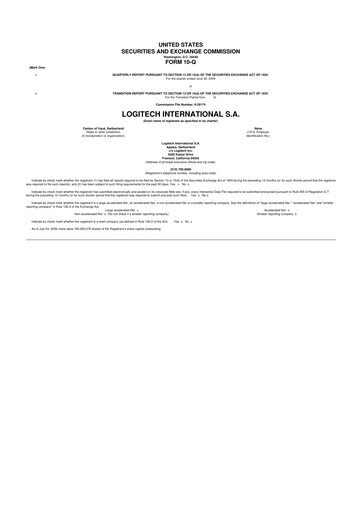 Thumbnail Logitech 10-Q Quarterly Report FY 