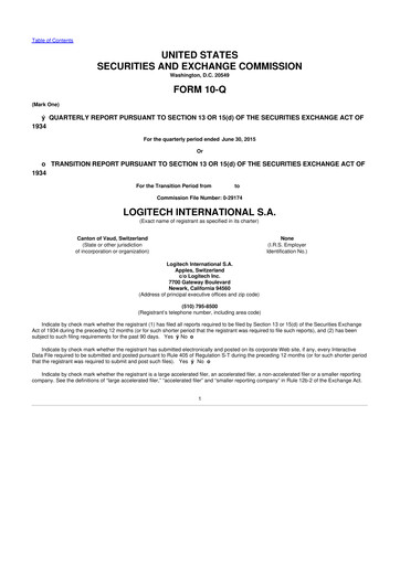 Thumbnail Logitech 10-Q Quarterly Report FY2016 