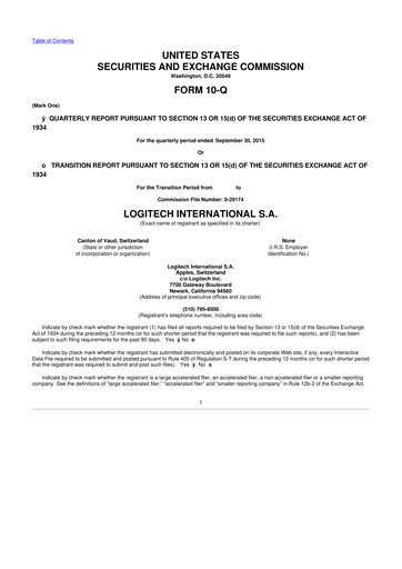 Thumbnail Logitech 10-Q Quarterly Report FY2016 