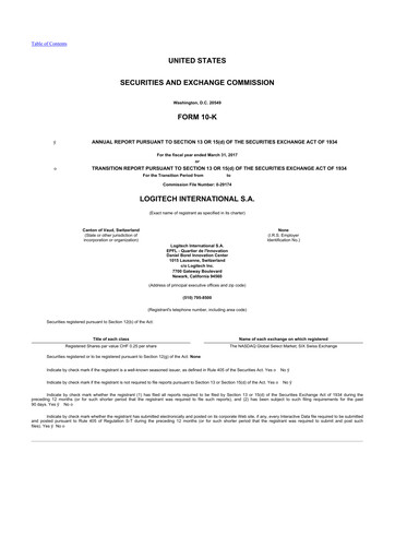 Thumbnail Logitech 10-K Annual Report 2017