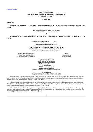 Thumbnail Logitech 10-Q Quarterly Report FY2018 