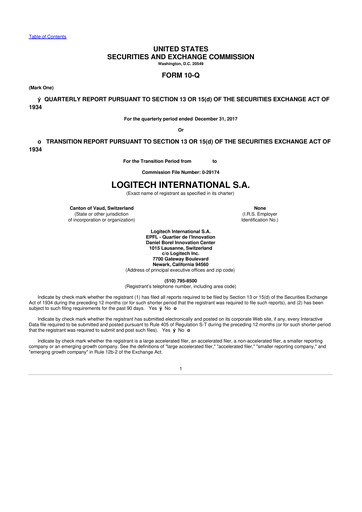 Thumbnail Logitech 10-Q Quarterly Report FY2018 