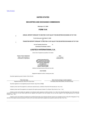 Thumbnail Logitech 10-K Annual Report 2020