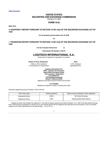 Thumbnail Logitech 10-Q Quarterly Report FY2021 