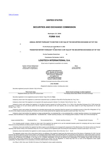 Thumbnail Logitech 10-K Annual Report 2022