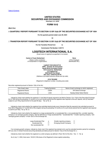 Thumbnail Logitech 10-Q Quarterly Report FY2025 