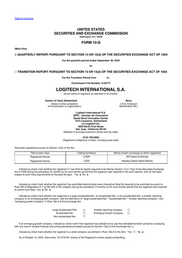 Thumbnail Logitech 10-Q Quarterly Report FY2025 