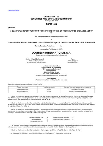 Thumbnail Logitech 10-Q Quarterly Report FY2026 