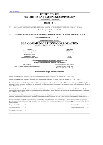 Thumbnail SBA Communications 10-K Annual Report 2017