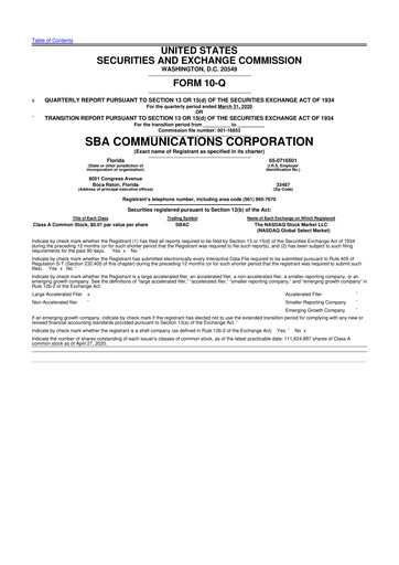 Thumbnail SBA Communications 10-Q Quarterly Report FY2020 