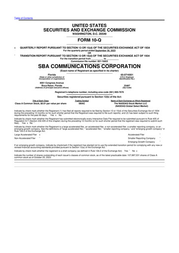 Thumbnail SBA Communications 10-Q Quarterly Report FY2023 