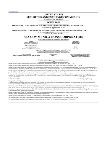 Thumbnail SBA Communications 10-K Annual Report 2024