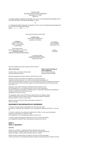 Thumbnail Autoliv 10-K Annual Report 