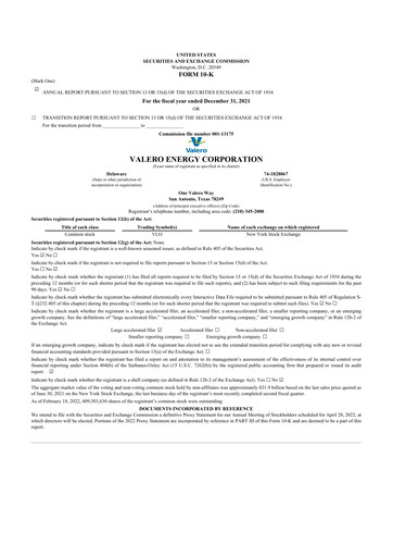 Thumbnail Valero Energy 10-K Annual Report 2021