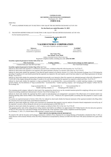 Thumbnail Valero Energy 10-K Annual Report 2022