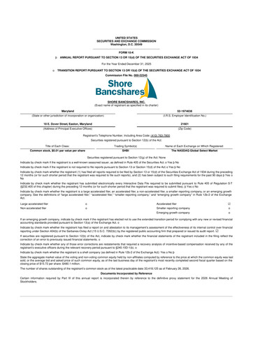 Thumbnail Shore Bancshares 10-K Annual Report 2025