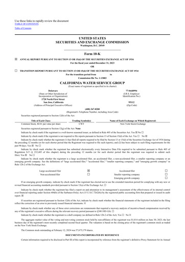 Thumbnail California Water Service Group 10-K Annual Report 2023