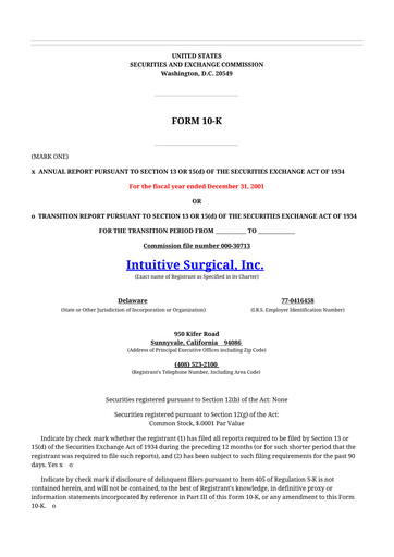 Thumbnail Intuitive Surgical 10-K Annual Report 