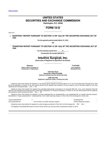 Thumbnail Intuitive Surgical 10-Q Quarterly Report FY2016 