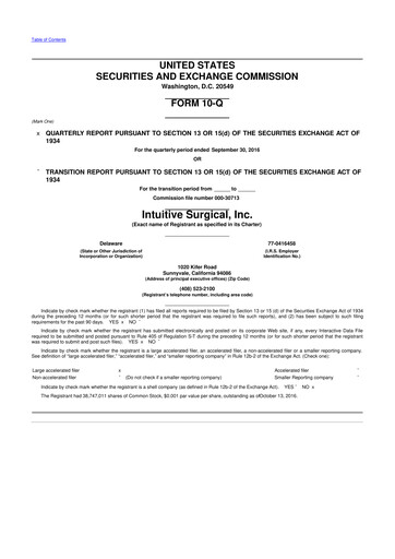 Thumbnail Intuitive Surgical 10-Q Quarterly Report FY2016 