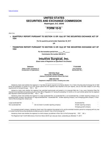 Thumbnail Intuitive Surgical 10-Q Quarterly Report FY2017 