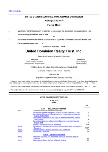 Thumbnail UDR Apartments 10-Q Quarterly Report FY 