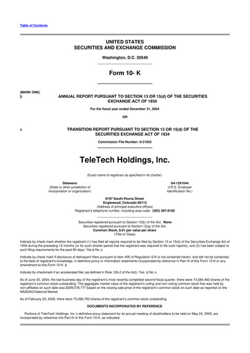 Thumbnail TTEC 10-K Annual Report 