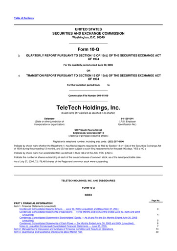 Thumbnail TTEC 10-Q Quarterly Report FY 