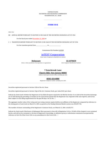 Thumbnail inTEST Corporation 10-K Annual Report 