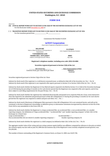 Thumbnail inTEST Corporation 10-K Annual Report 