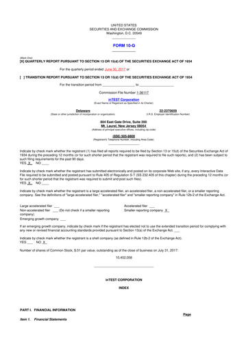 Vorschaubild inTEST Corporation 10-Q Quartalsbericht 2017 