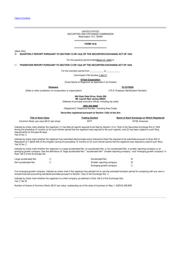 Vorschaubild inTEST Corporation 10-Q Quartalsbericht 2025 