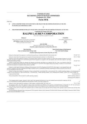 Thumbnail Ralph Lauren 10-K Annual Report 2018