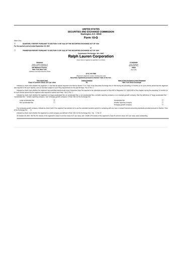 Thumbnail Ralph Lauren 10-Q Quarterly Report FY2022 