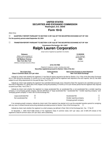 Thumbnail Ralph Lauren 10-Q Quarterly Report FY2025 