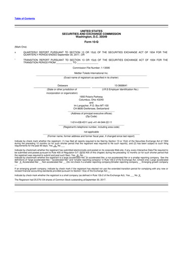 Thumbnail Mettler Toledo 10-Q Quarterly Report FY2017 