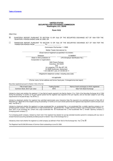 Thumbnail Mettler Toledo 10-Q Quarterly Report FY2024 