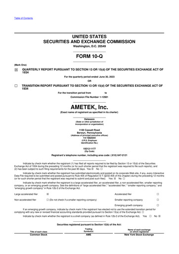 Thumbnail Ametek 10-Q Quarterly Report FY2023 