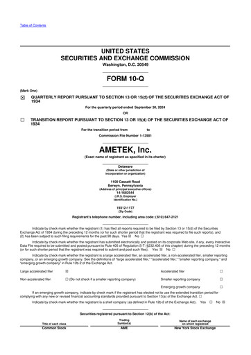 Thumbnail Ametek 10-Q Quarterly Report FY2024 